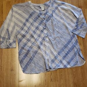 Sundance plaid cotton popover tunic XS